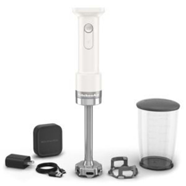 Picture of KitchenAid Go Cordless Hand Blender with Battery and Accessories - Porcelain White