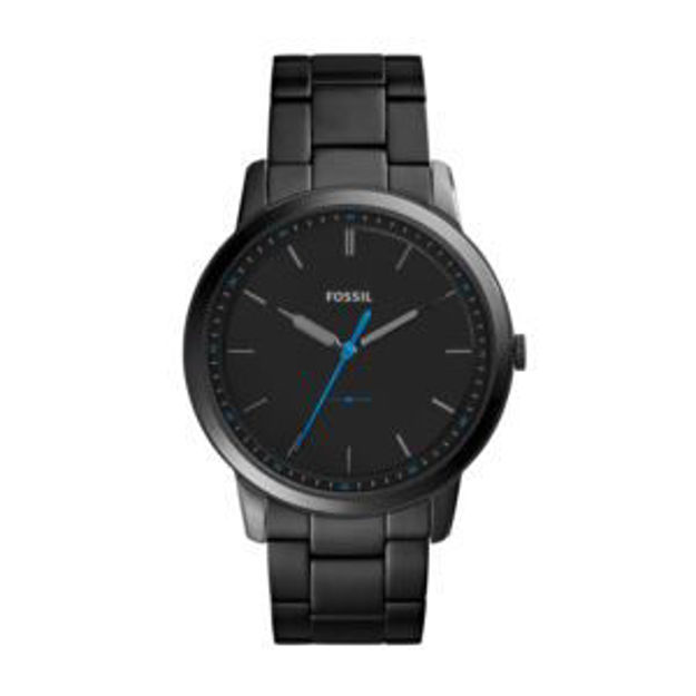 Picture of Mens Minimalist Black Ion-Plated Stainless Steel Watch Black Dial