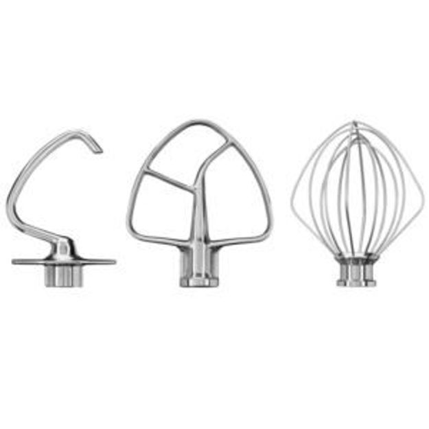 Picture of Stainless Steel 3-piece Accessory Set with Dough Hook, Flat Beater, and Wire Whip for select Kitchen