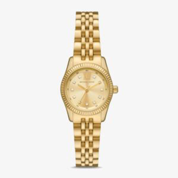 Picture of Ladies Petite Lexington Pave Gold-Tone Stainless Steel Watch Gold Dial