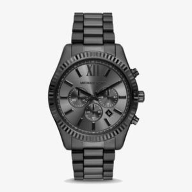 Picture of Mens Lexington Chronograph Black-Tone Stainless Steel Watch Black Dial