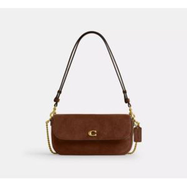 Picture of Suede Brook Flap Chain Bag - Warm Brown