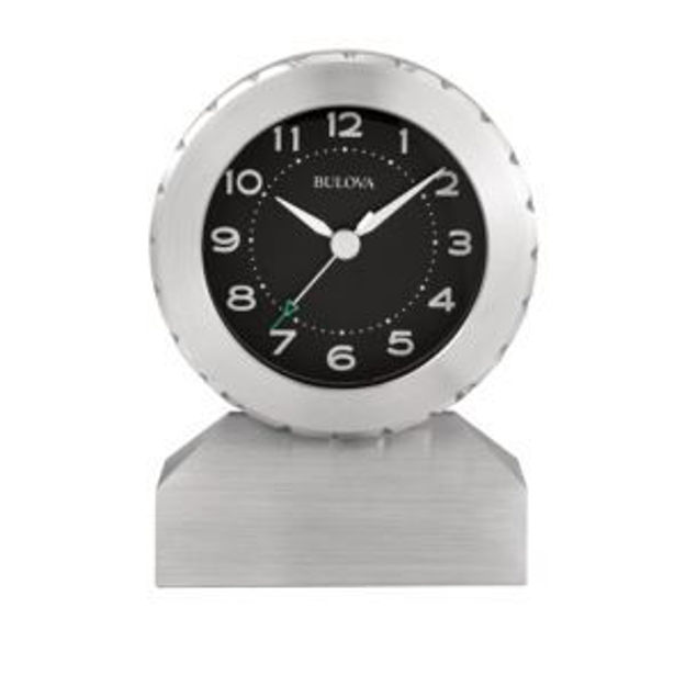 Picture of Zeus Aluminum Silver Table Clock