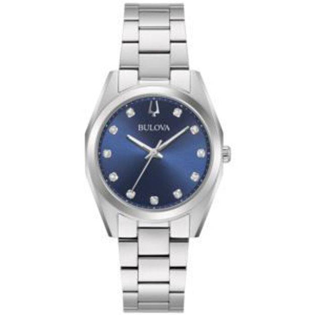 Picture of Ladies Surveyor Silver-Tone Stainless Steel Watch Blue Dial