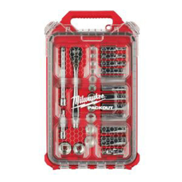 Picture of 28pc 3/8 Drive Ratchet & Socket Set w/ Packout Low-Profile Compact Organizer - SAE