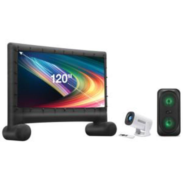 Picture of Pop-Up Movie Theater Kit with Projector, Inflatable Screen, and Bluetooth Speaker