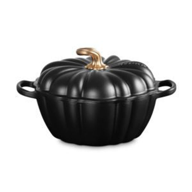 Picture of 4qt Cast Iron Pumpkin Cocotte w/ Gold Stem Licorice