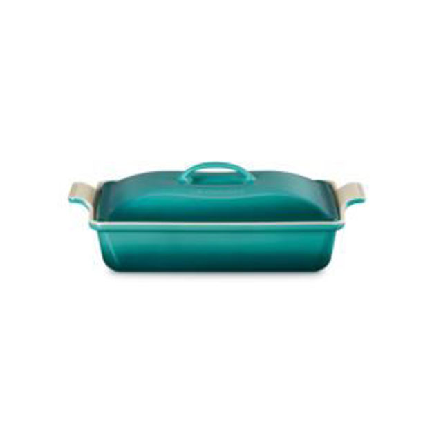 Picture of 4qt Heritage Stoneware Covered Rectangular Casserole Riviera
