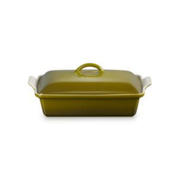 Picture of 4qt Heritage Stoneware Covered Rectangular Casserole Olive