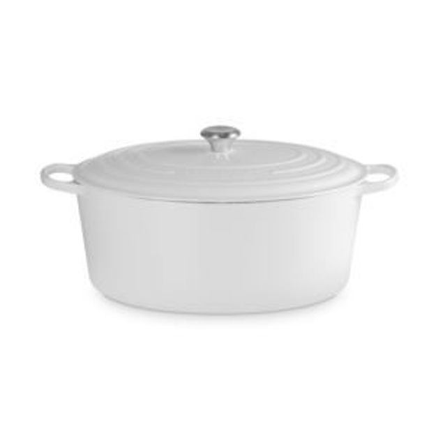 Picture of 15.5qt Signature Cast Iron Oval Dutch Oven White