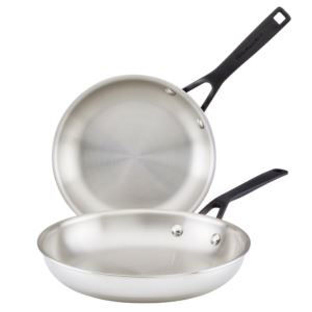 Picture of 5-Ply Clad Stainless Steel 2pc Fry Pans 8" & 10"