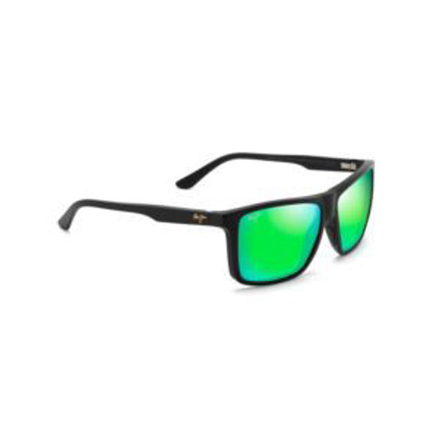 Picture of Mamalu Bay Polarized Sunglasses Matte Black Frame MAUIGreen Lens