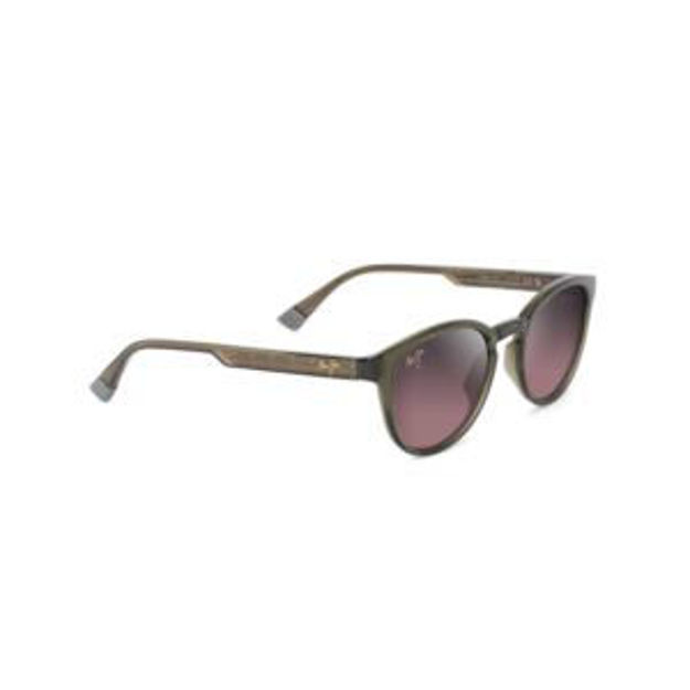 Picture of Hiehie Polarized Sunglasses Shiny Gray Frame Maui Rose Lens