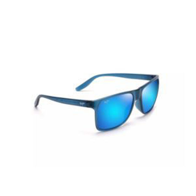 Picture of Pailolo Polarized Sunglasses Matte Navy Frame Blue Hawaii Lens
