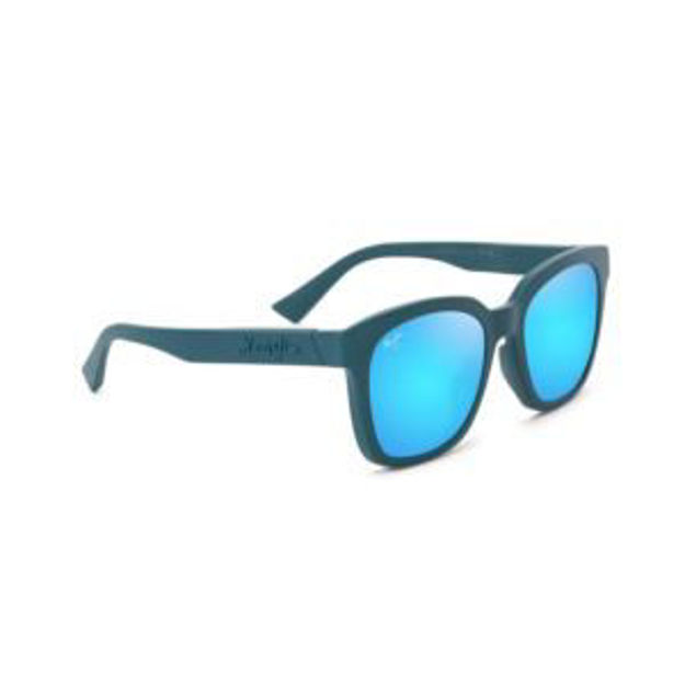 Picture of Honua Asian Fit Polarized Sunglasses Matte Petrol Blue Frame Blue Hawaii Lens