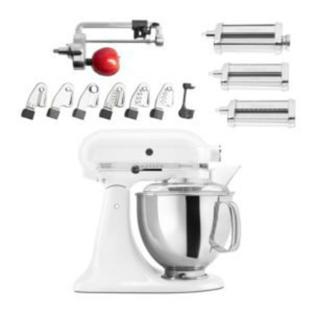 Picture of KIT Kitchen Aid 5qt. White Stand Mixer w/ Attachme