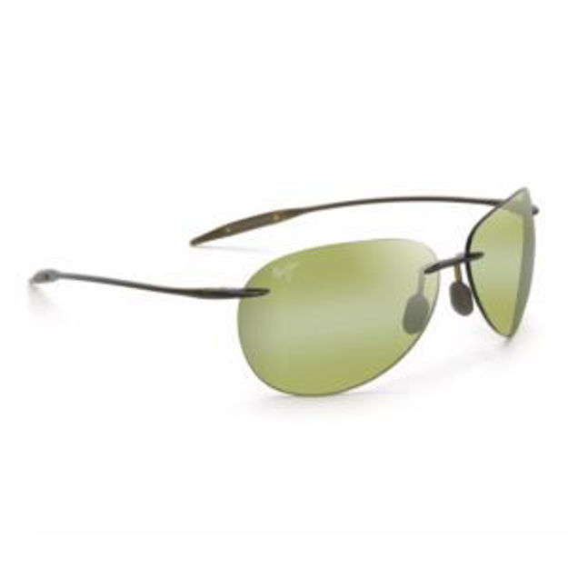 Picture of Sugar Beach Polarized Sunglasses Shiny Khaki Green Frame Maui HT Lens