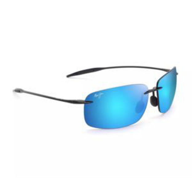 Picture of Breakwall Polarized Sunglasses Shiny Black Frame Blue Hawaii Lens