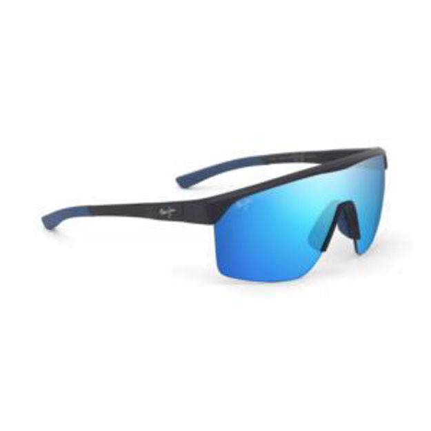Picture of Paluna Polarized Sunglasses Matte Black Frame Blue Hawaii Lens
