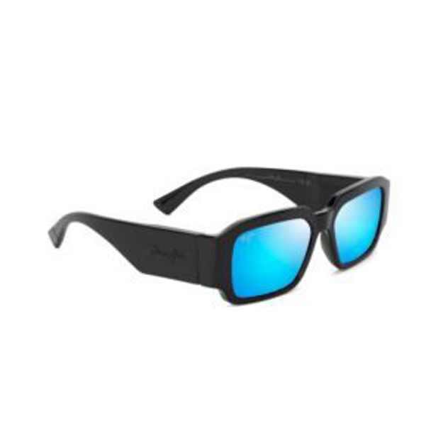 Picture of Kupale Polarized Sunglasses Shiny Black Frame Blue Hawaii Lens