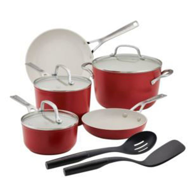 Picture of 10pc Ceramic Forged Aluminum Cookware Set Empire Red