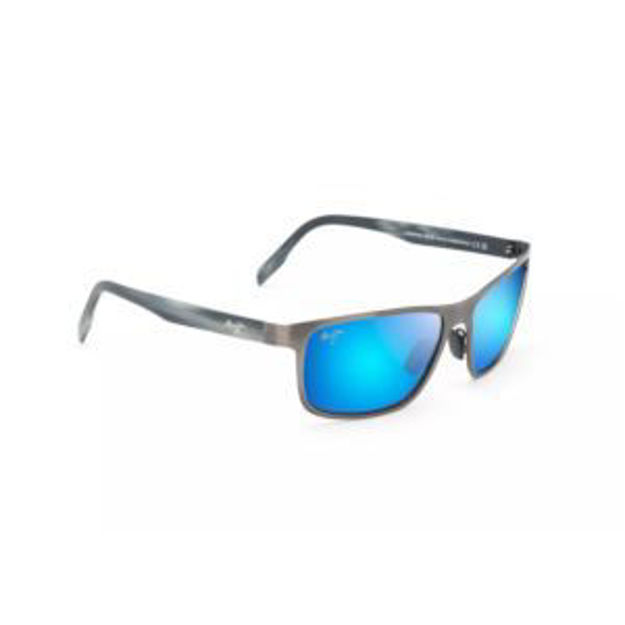 Picture of Anemone Polarized Sunglasses Brushed Dark Gunmetal Frame Blue Hawaii Lens