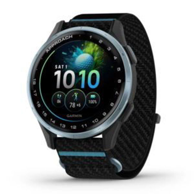 Picture of Approach J1 Junior GPS Golf Watch Cloud Blue Aluminum Bezel w/ Black/Azure Band