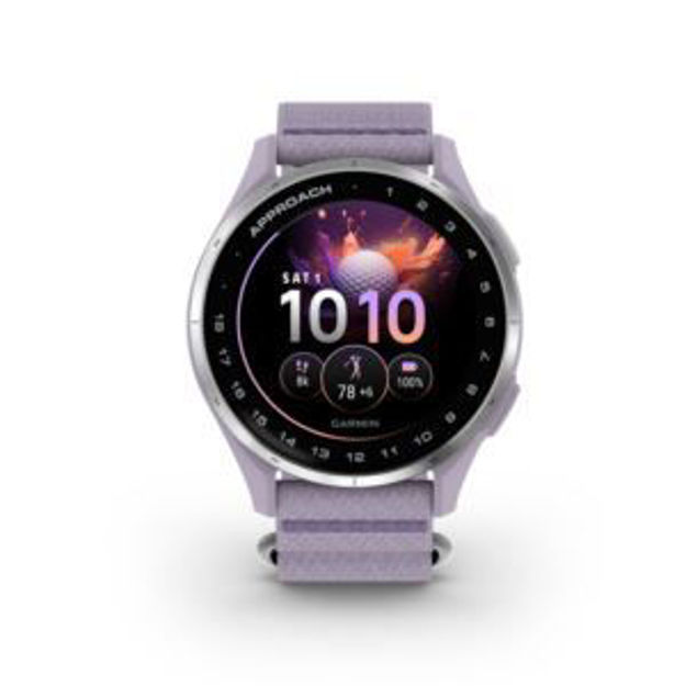 Picture of Approach J1 Junior GPS Golf Watch Silver Aluminum Bezel w/ Lilac Band