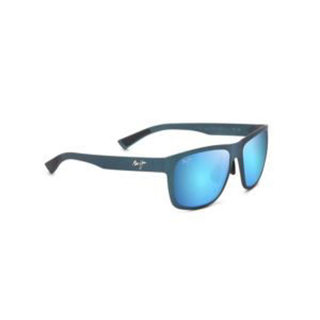 Picture of Puakea Polarized Sunglasses Teal-Blue Frame Blue Hawaii Lens