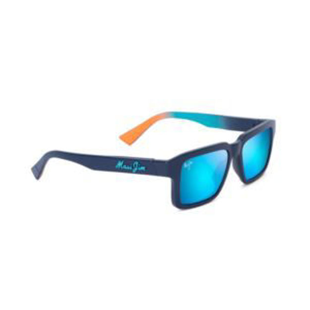 Picture of Kahiko Polarized Sunglasses Matte Dark Blue Frame Blue Hawaii Lens