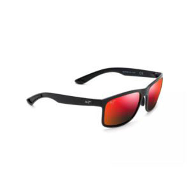 Picture of Huelo Polarized Sunglasses Matte Black Frame Hawaii Lava Lens