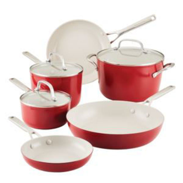 Picture of 9pc Hard Anodized Ceramic Nonstick Cookware Set Empire Red
