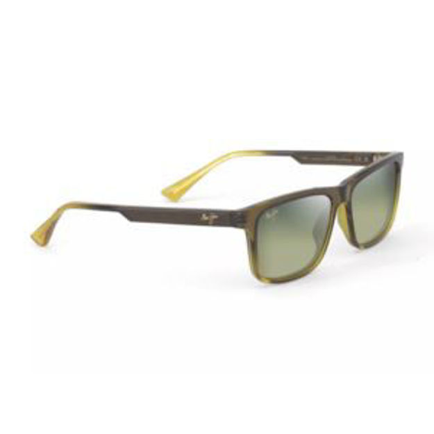 Picture of Okina Polarized Sunglasses Shiny Mil Green Frame Maui HT Lens