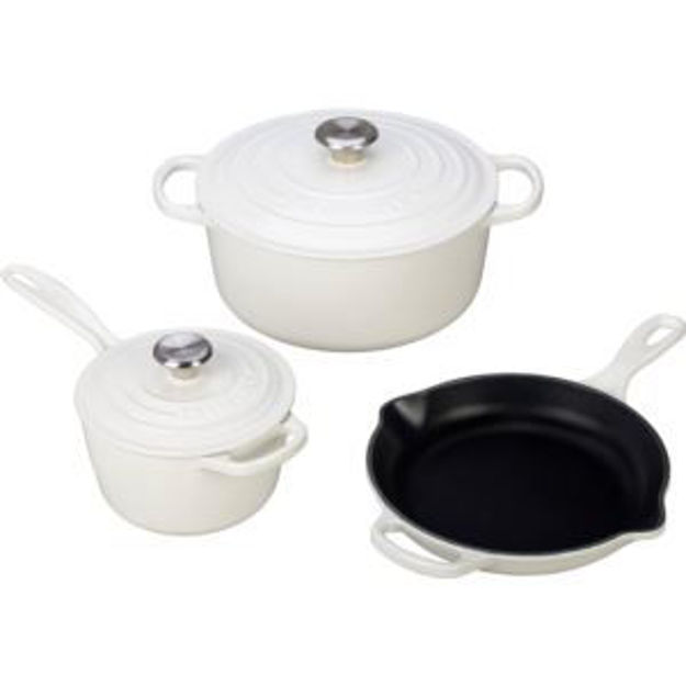 Picture of 5pc Signature Cast Iron Cookware Set - White