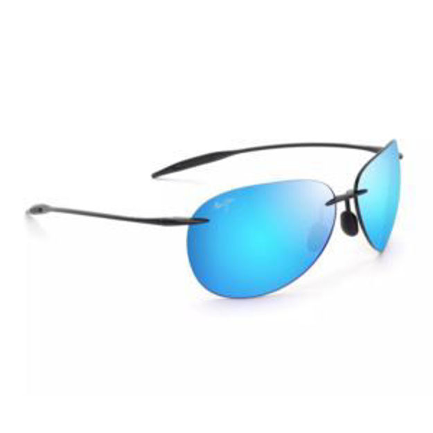 Picture of Sugar Beach Polarized Sunglasses Shiny Black Frame Blue Hawaii Lens