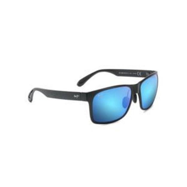 Picture of Red Sands Polarized Sunglasses Matte Black Frame Blue Hawaii Lens