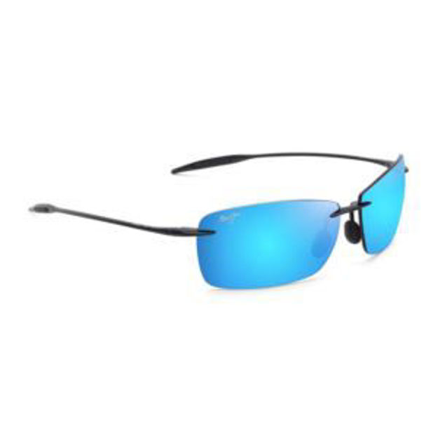 Picture of Lighthouse Polarized Sunglasses Shiny Black Frame Blue Hawaii Lens