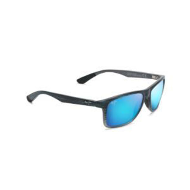 Picture of Onshore Polarized Sunglasses Blue Black Stripe Frame Blue Hawaii Lens