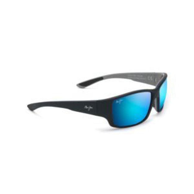 Picture of Local Kine Polarized Sunglasses Black & Blue Frame Blue Hawaii Lens