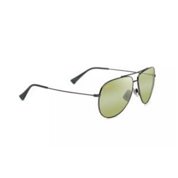 Picture of Hau'oli XL Polarized Sunglasses Shiny Dark Ruthenium Frame Maui HT Lens