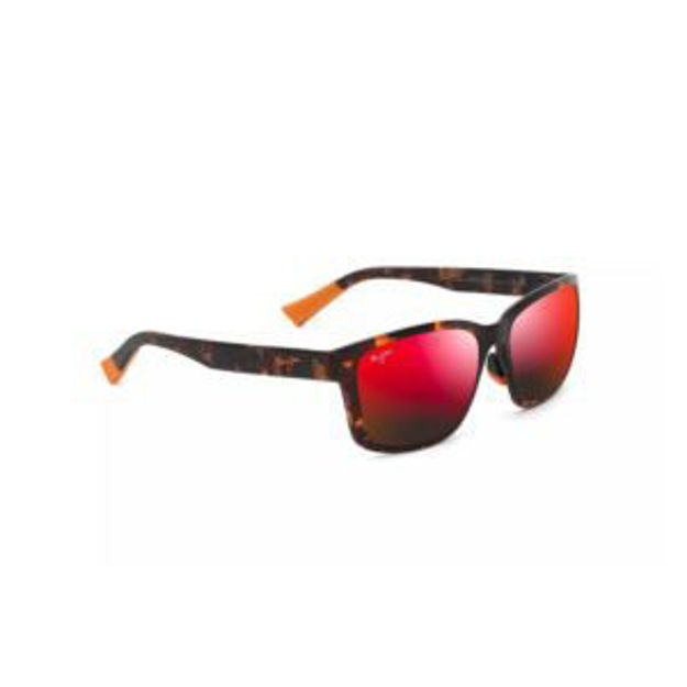 Picture of Lehiwa Asian Fit Polarized Sunglasses Matte Dark Havana Frame Hawaii Lava Lens