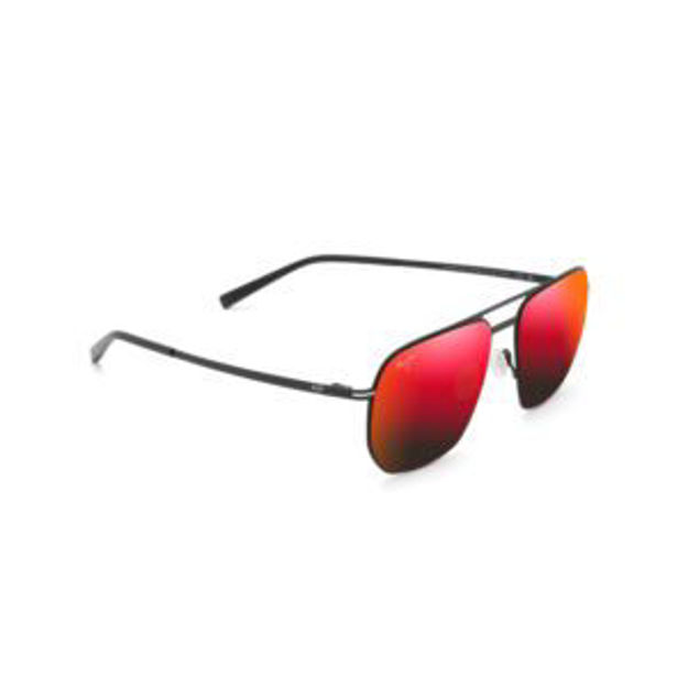Picture of Shark's Cove Polarized Sunglasses Matte Black Frame Hawaii Lava Lens