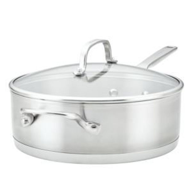 Picture of 4.5qt Stainless Steel 3-Ply Covered Saute Pan w/ Helper Handle