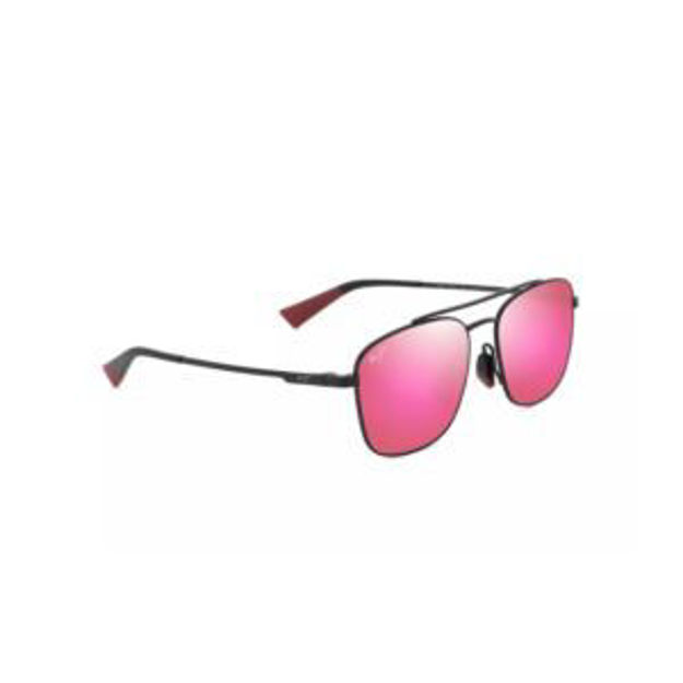 Picture of Piwai Asian Fit Polarized Sunglasses Matte Black Frame MAUI Sunrise Lens