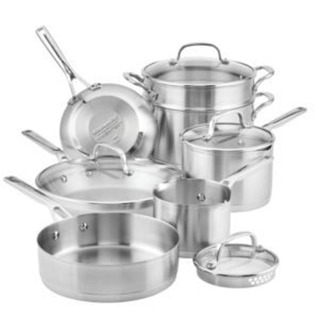 Picture of 11pc Stainless Steel 3-Ply Cookware Set