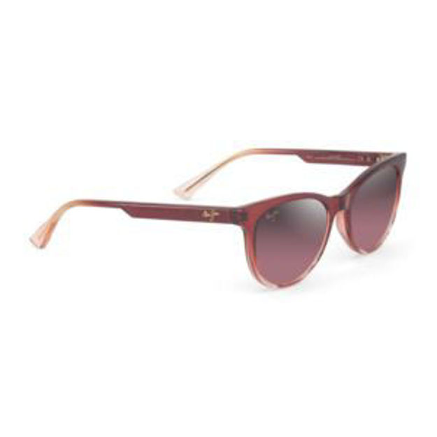 Picture of Lonomea Polarized Sunglasses Shiny Red to Light Pink Frame Maui Rose Lens