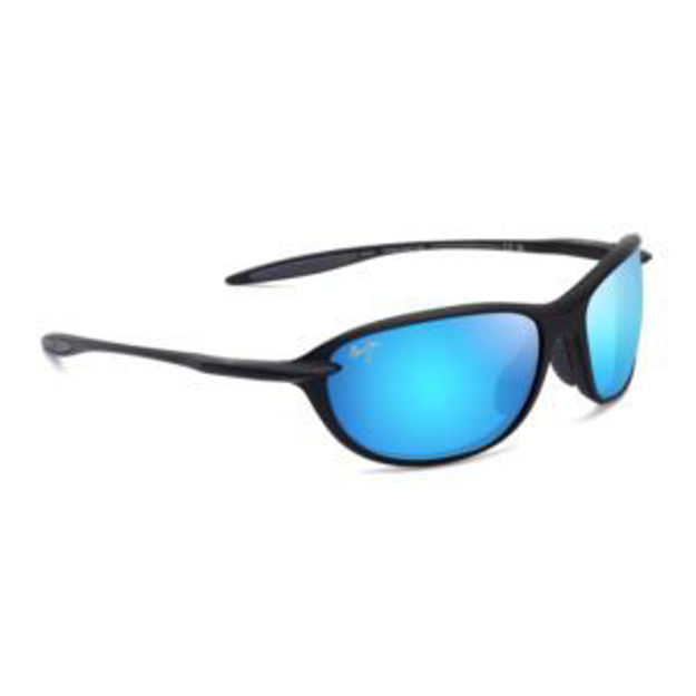 Picture of Hookipa Ultra R Polarized Sunglasses Matte Black Frame Blue Hawaii Lens