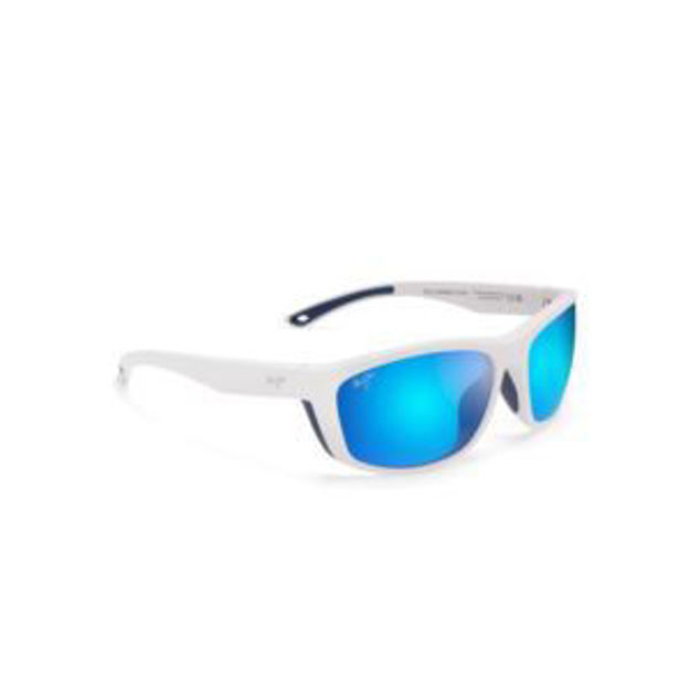Picture of Nuu Landing Polarized Sunglasses White Frame Blue Hawaii Lens