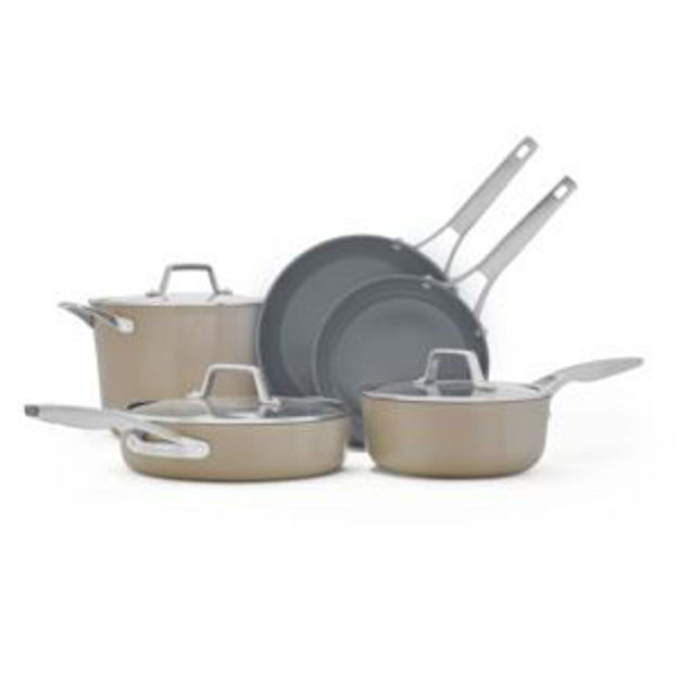 Picture of Premier Ceramic Nonstick 8pc Cookware Set Mushroom Gray