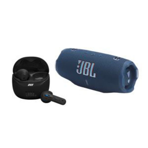 Picture of Charge 6 Portable Waterproof Speaker Blue w/ Tune Flex 2 NC Earbuds Black